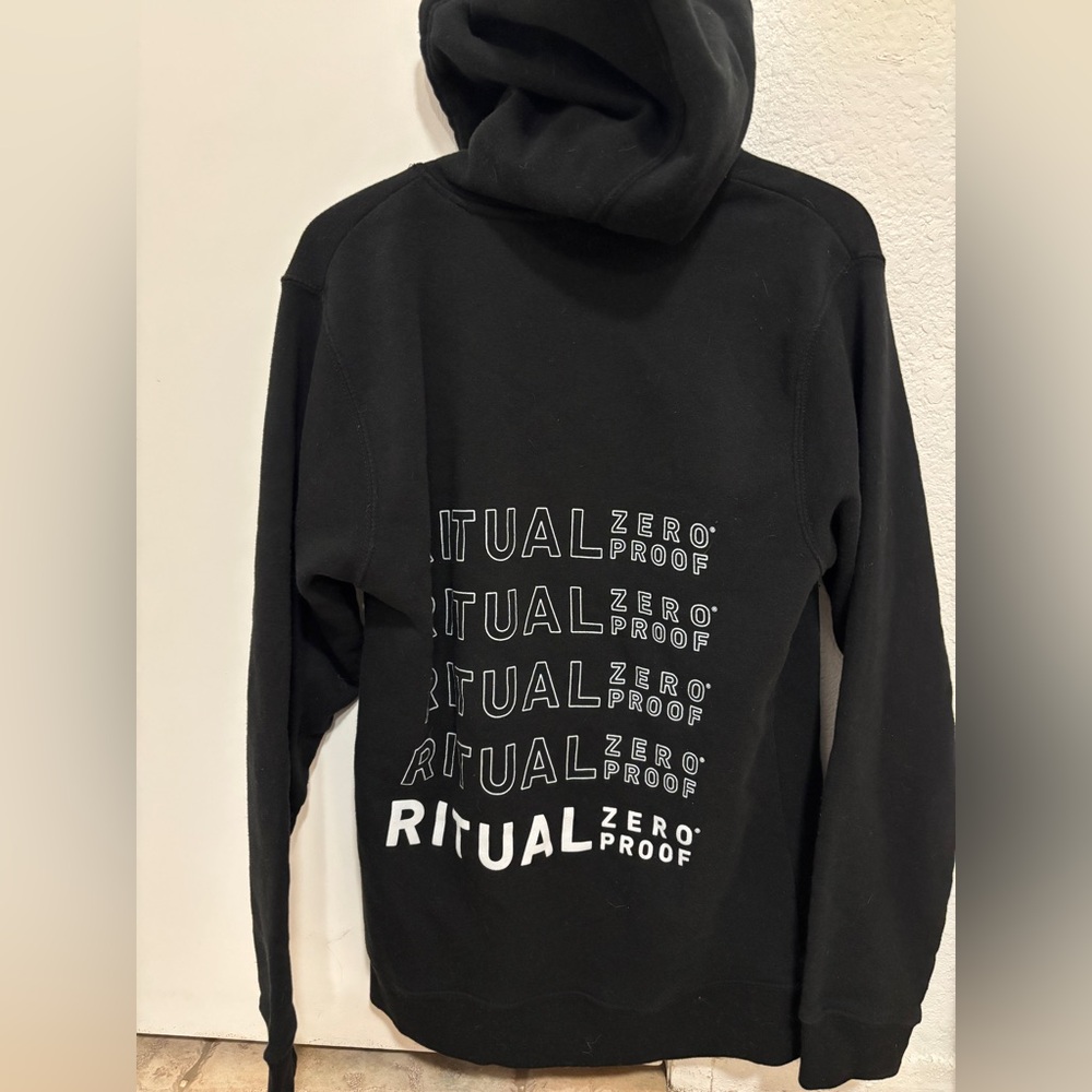 Ritual Zero Proof Black Hoodie large pullover no proof necessary